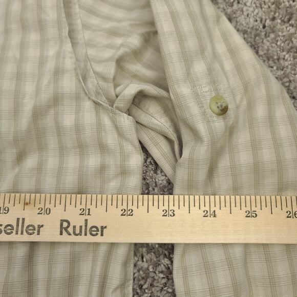 Columbia PFG Long Sleeve Button Up Shirt Mens Large Beige Plaid Fishing - Picture 5 of 6